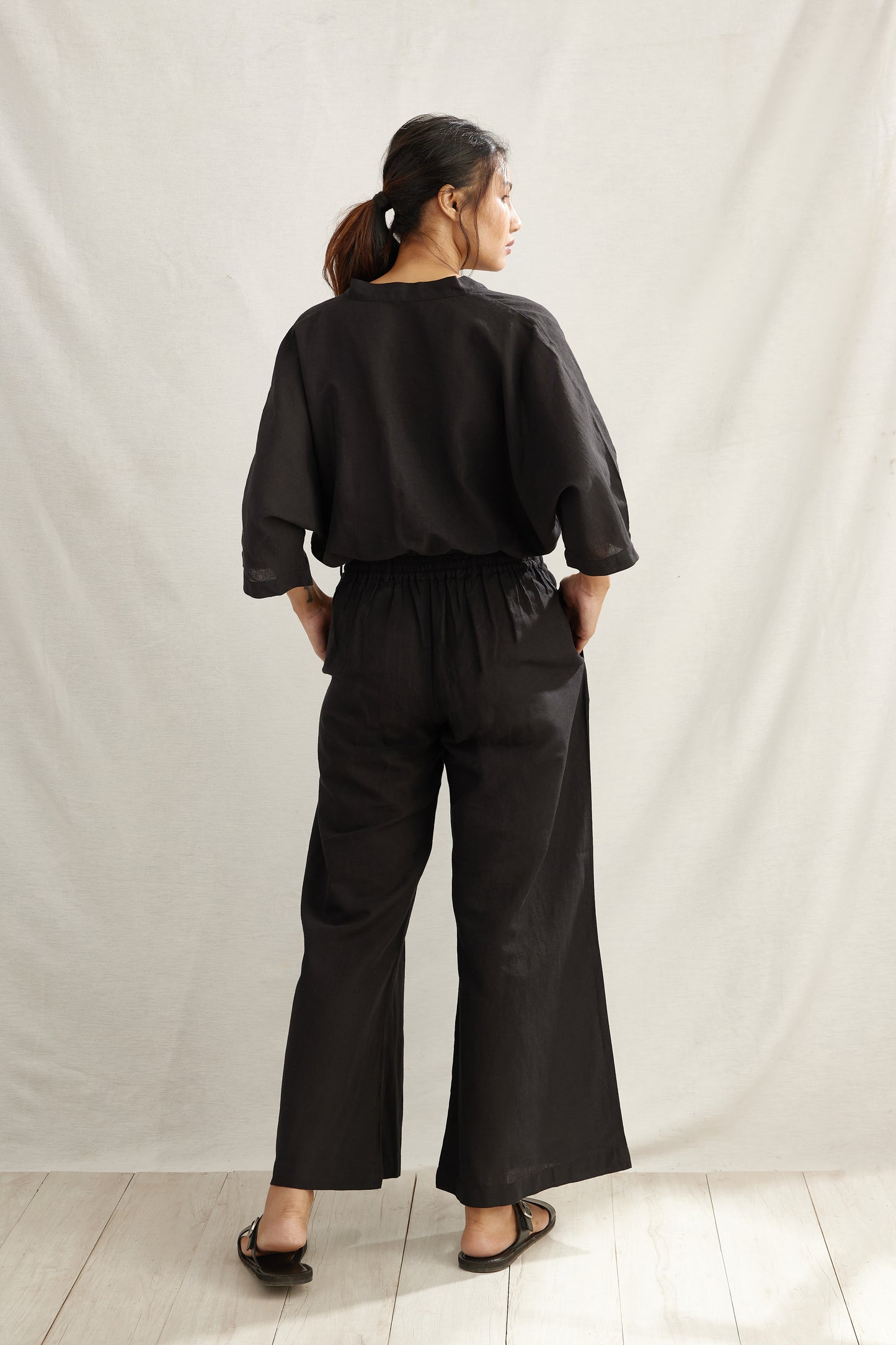 Resort Flaired Linen Trousers