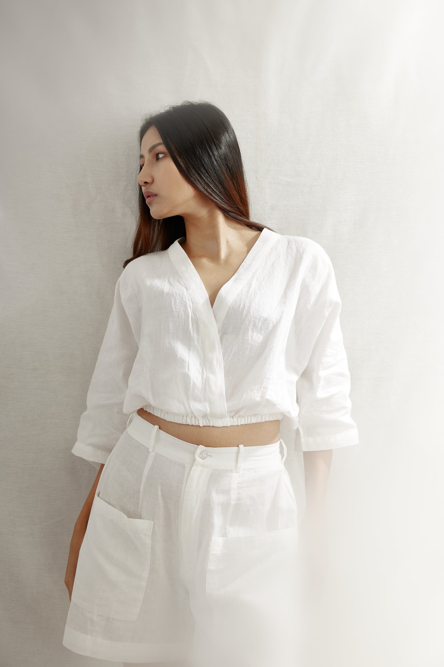 Resort Wrap Linen Top