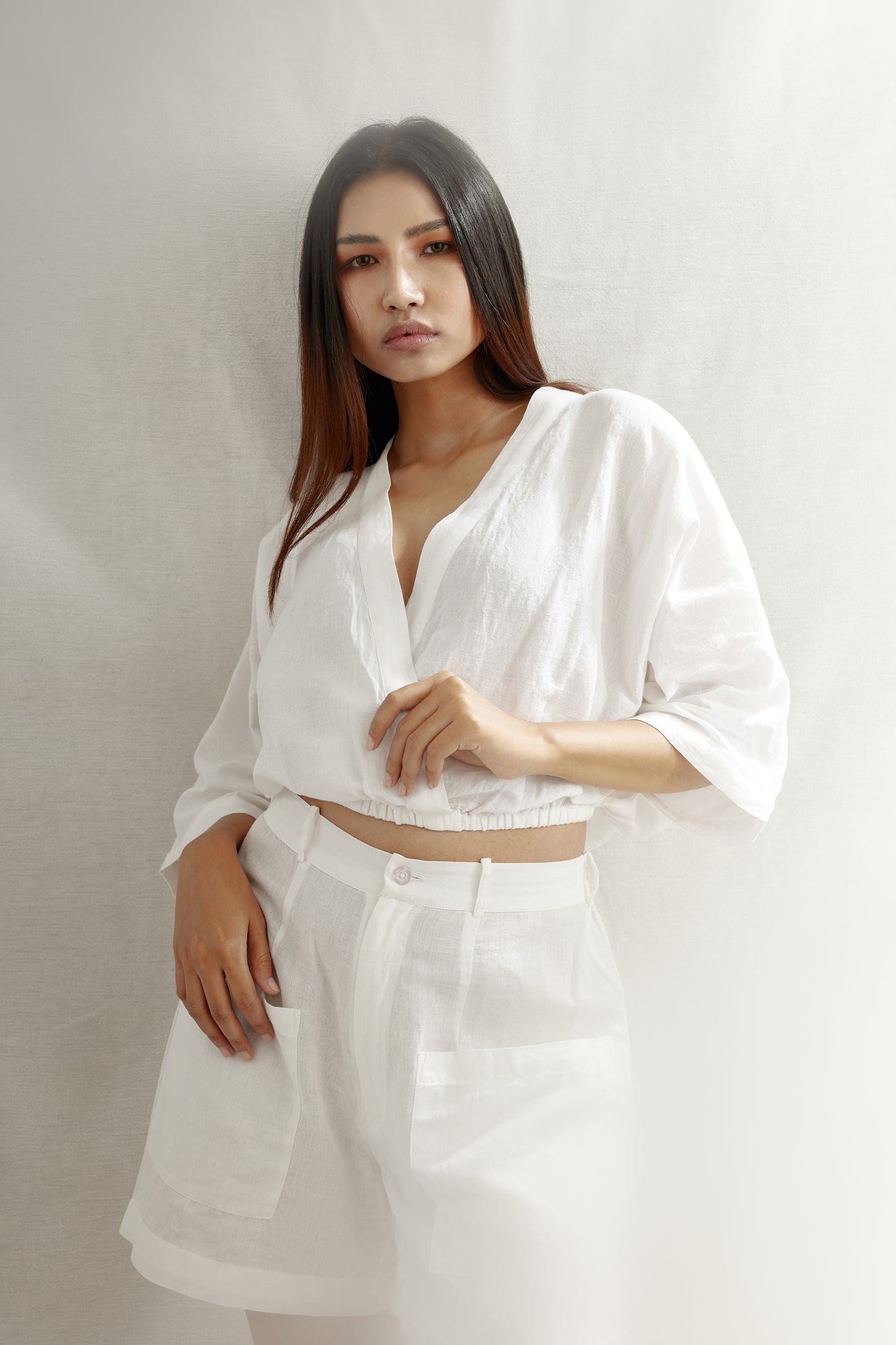Resort Wrap Linen Top