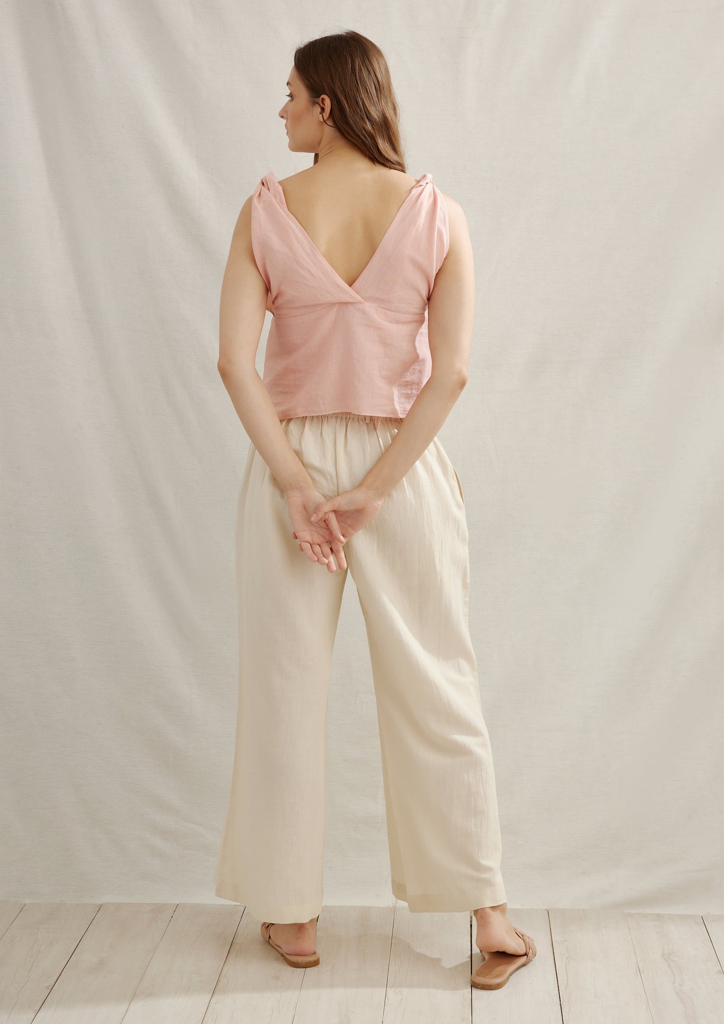Resort Flaired Linen Trousers