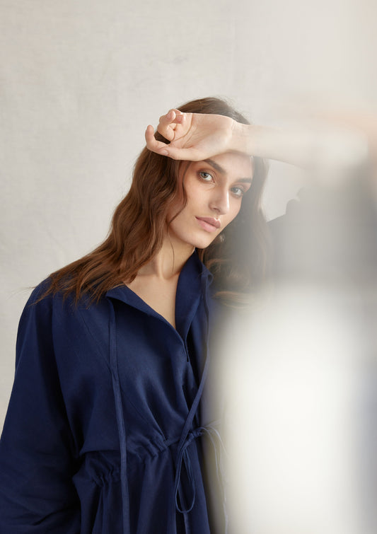 Moro Linen Drawstring Kaftan