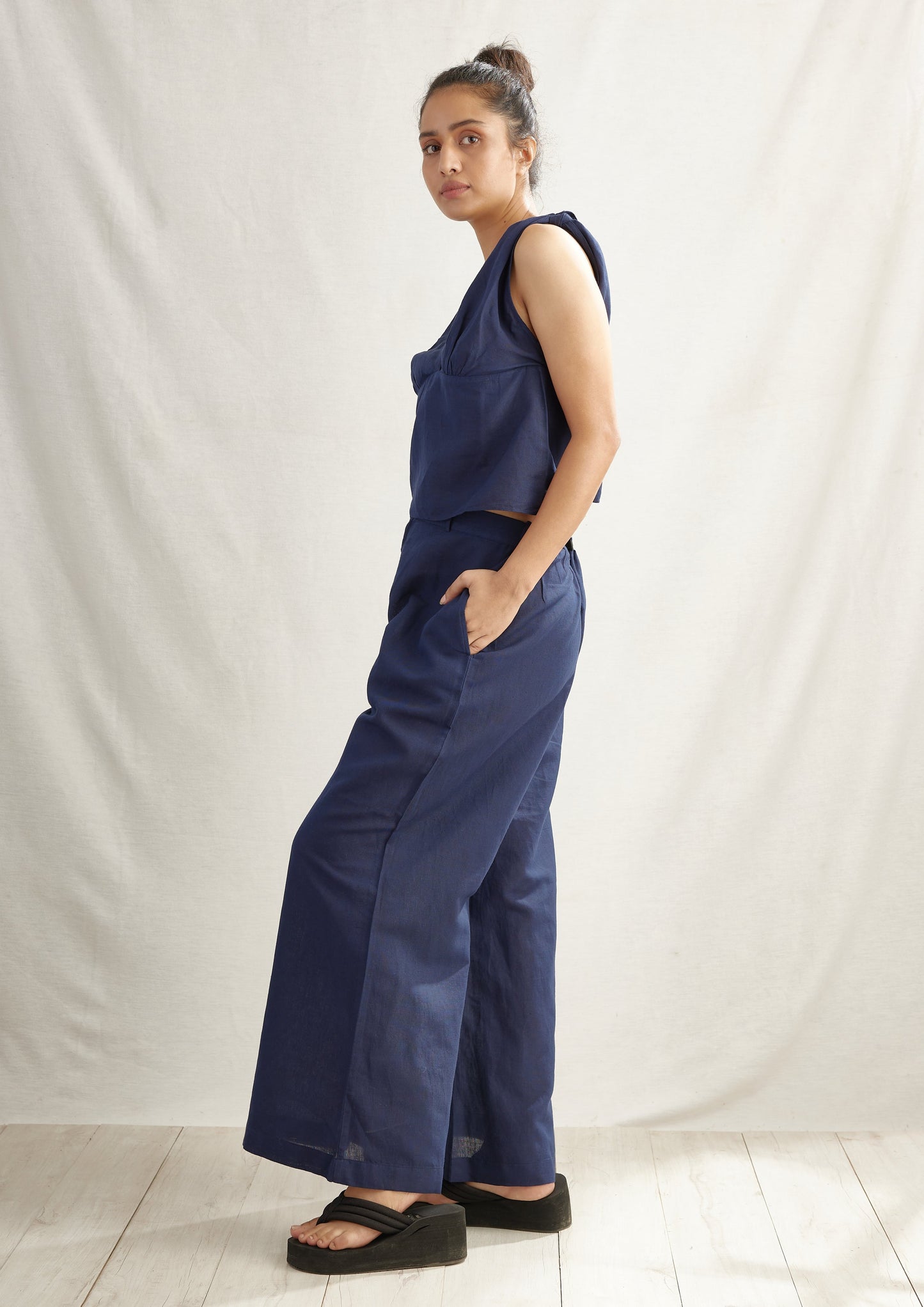Resort Flaired Linen Trousers