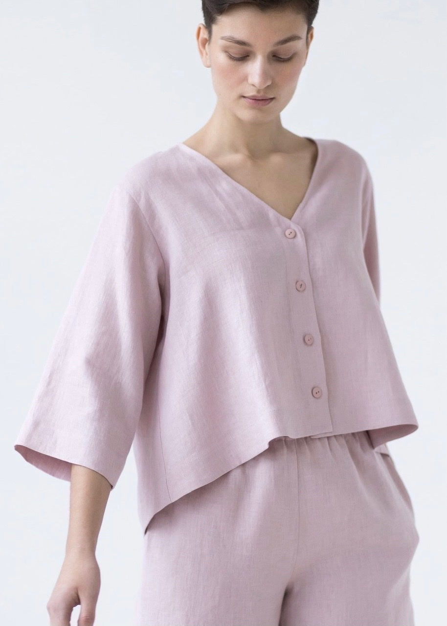Linen Flared Top