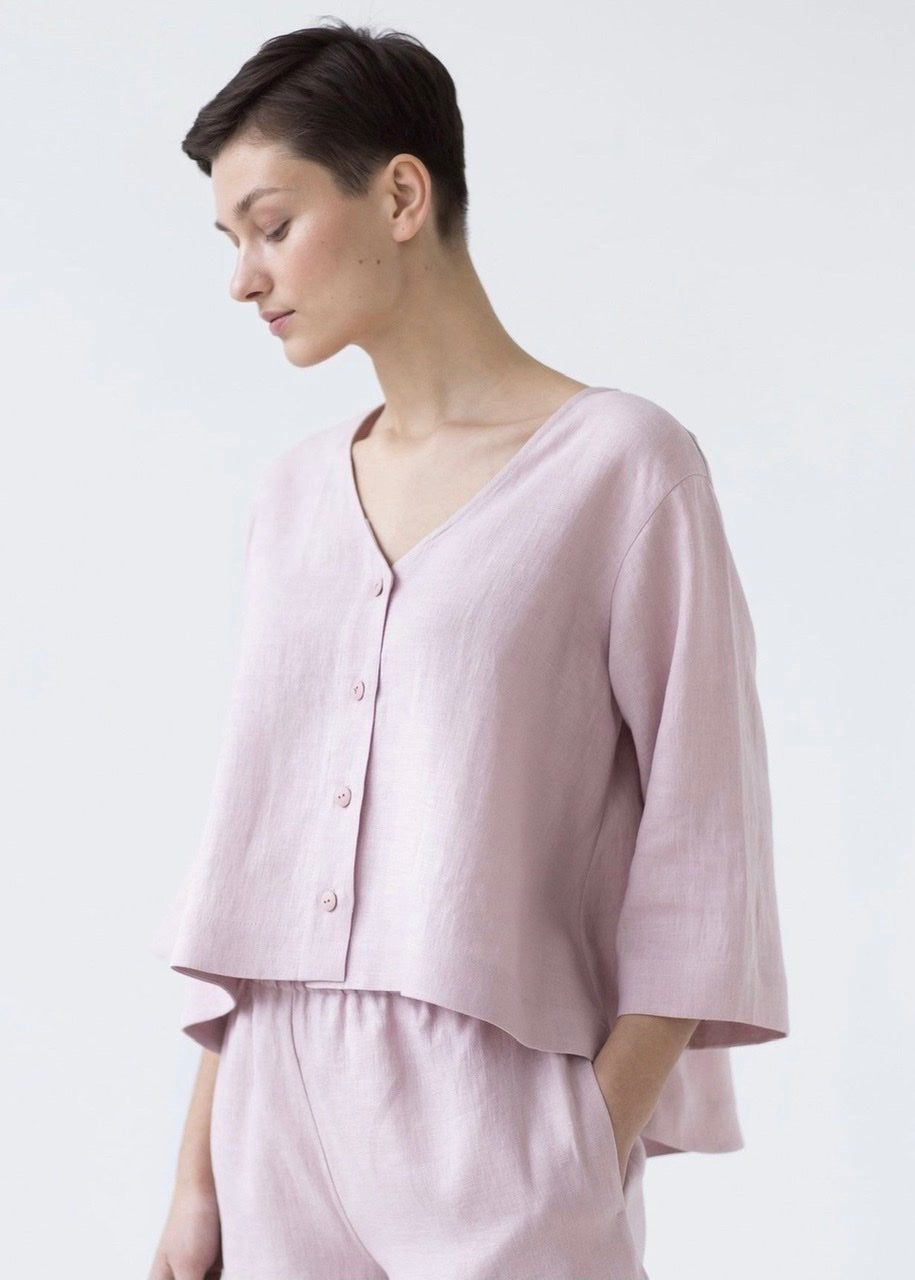 Linen Flared Top