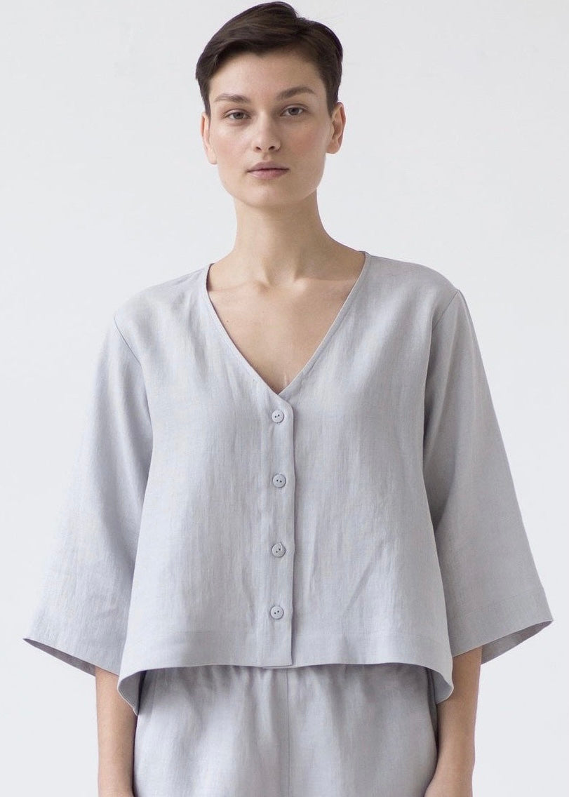 Linen Flared Top