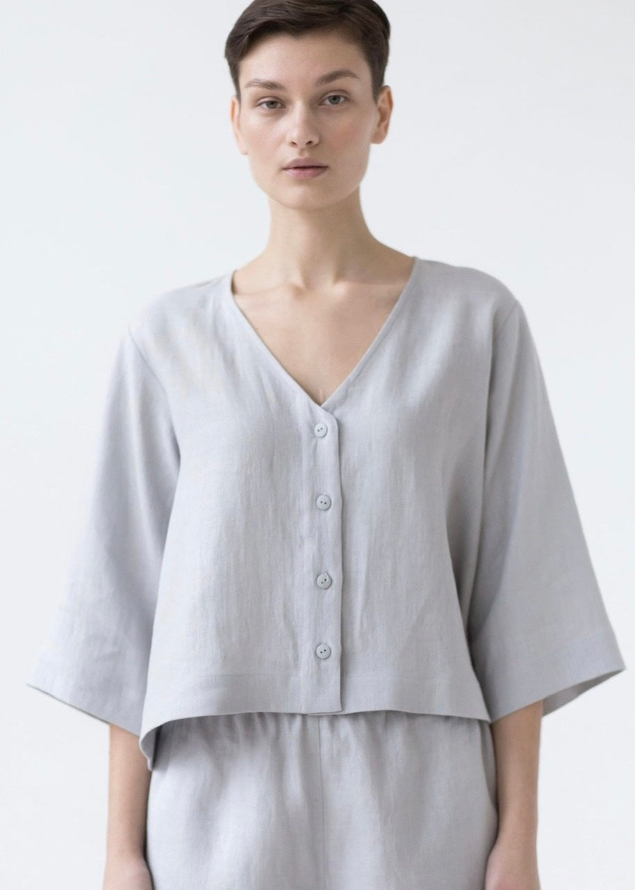 Linen Flared Top