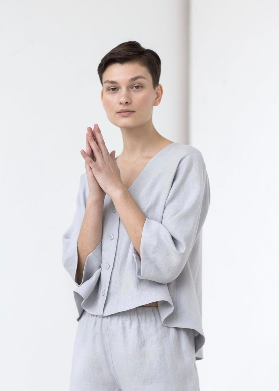 Linen Flared Top