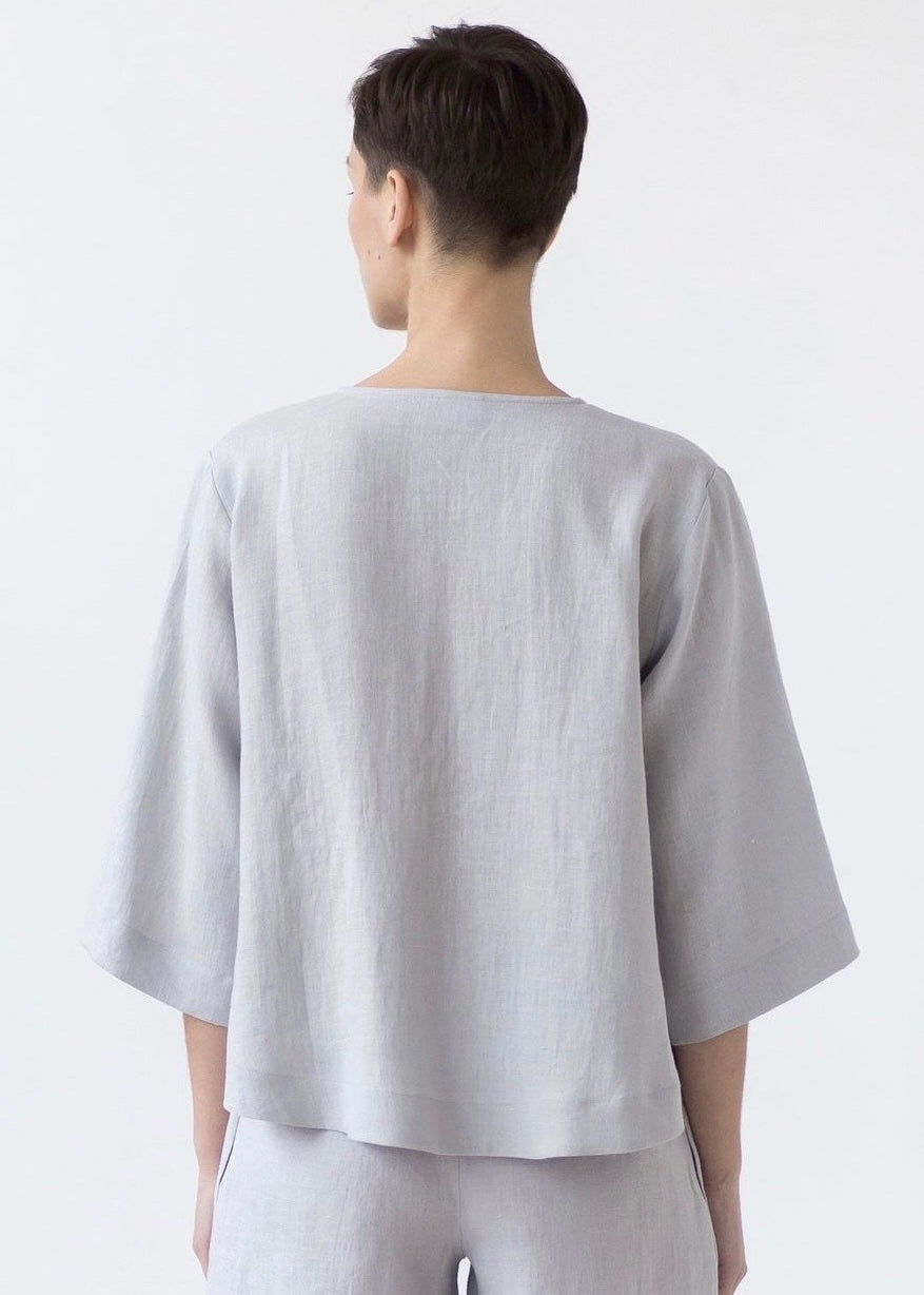 Linen Flared Top
