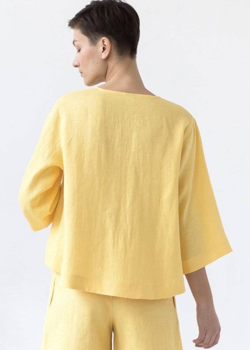 Linen Flared Top
