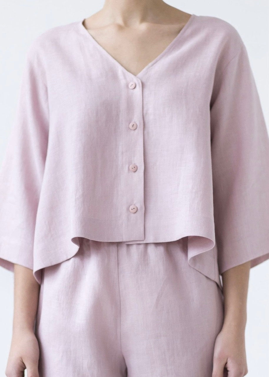Linen Flared Top