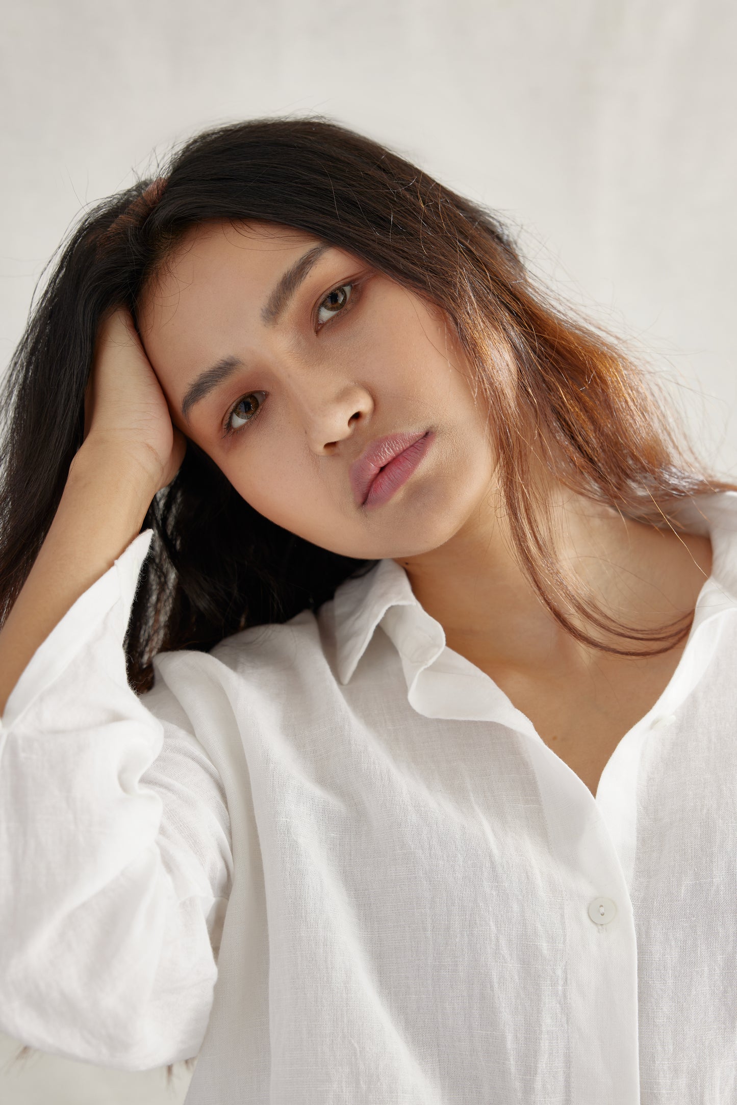 Ladder Drawstring Linen Shirt Top