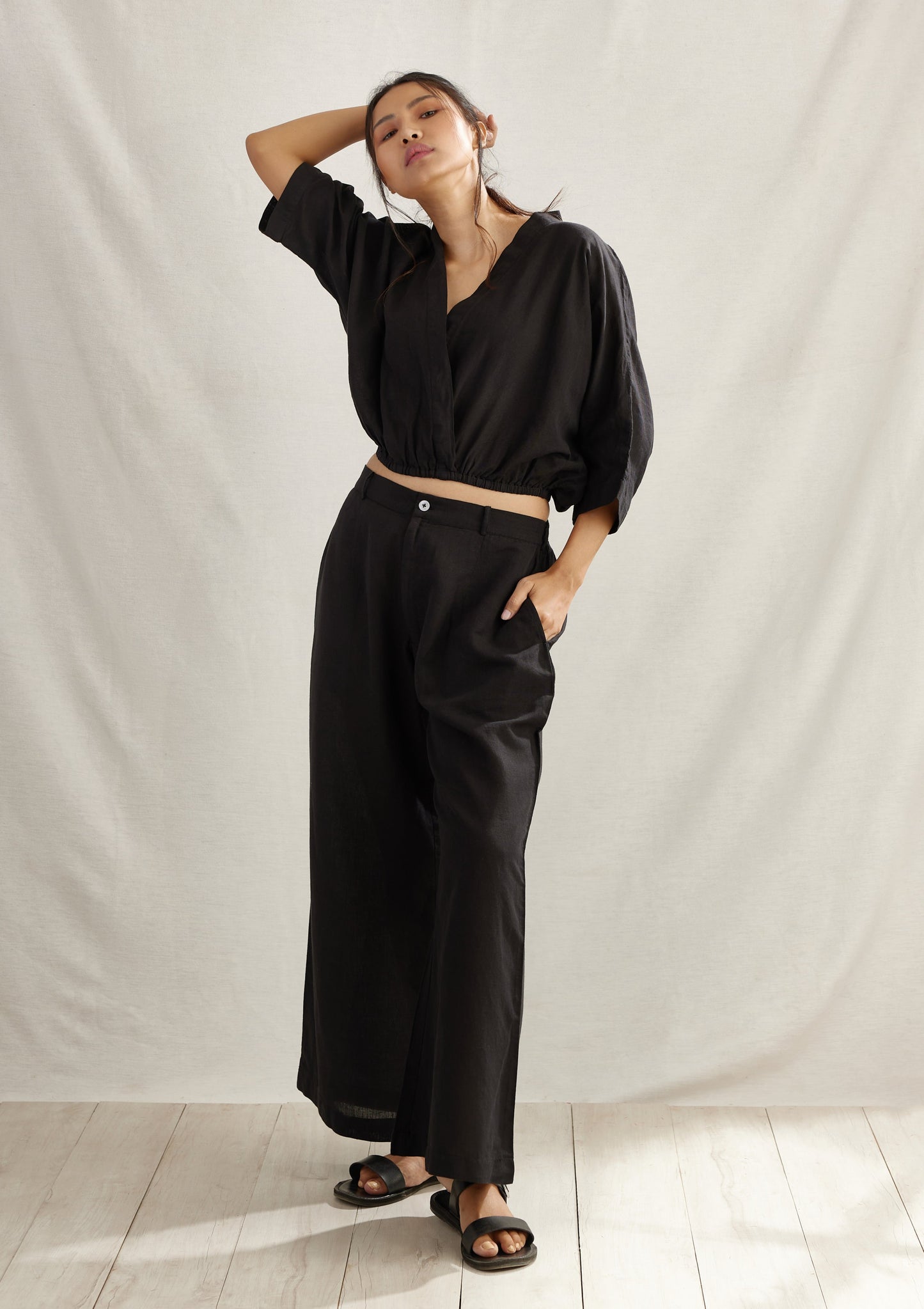 Resort Wrap Linen Top