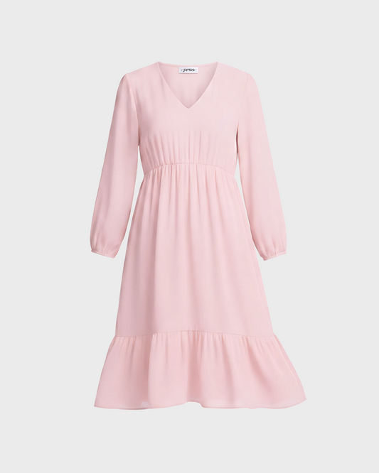 Sun-Kissed Ruffle Hem Midi Dress