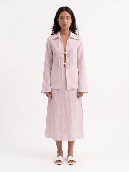 The Haven Linen Midi Skirt