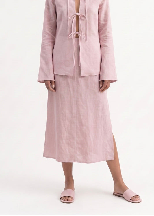 The Haven Linen Midi Skirt