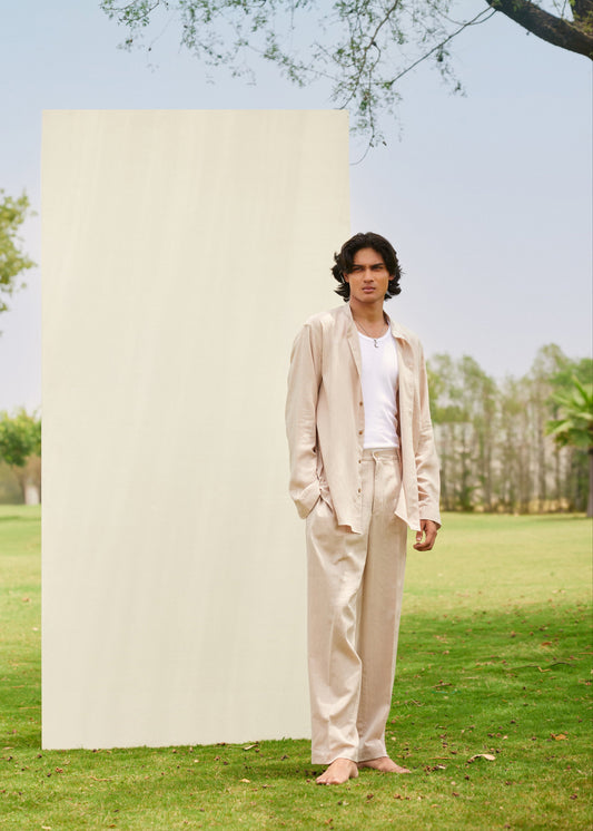 Jamies Touch Grass collection linen-cotton lounge wear