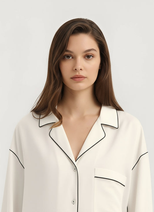 Lunar Caress Button-Up Vegan Silk Top
