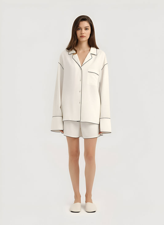 Lunar Caress Button-Up Vegan Silk Top