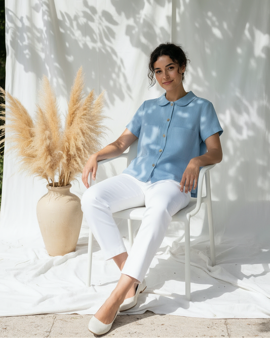 Azure Breeze Linen Shirt