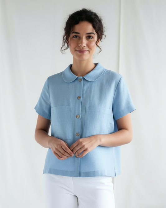 Azure Breeze Linen Shirt