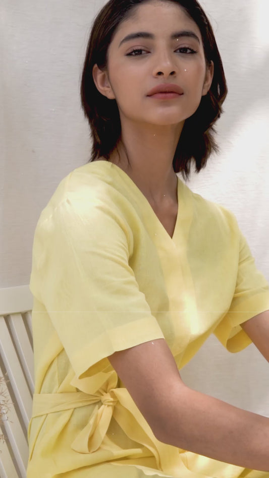 Linen Play-suit Jumpsuit for Women by Jamies, video 1