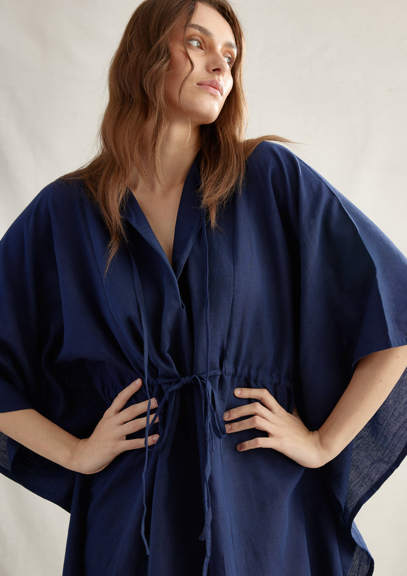 Moro Linen Drawstring Kaftan