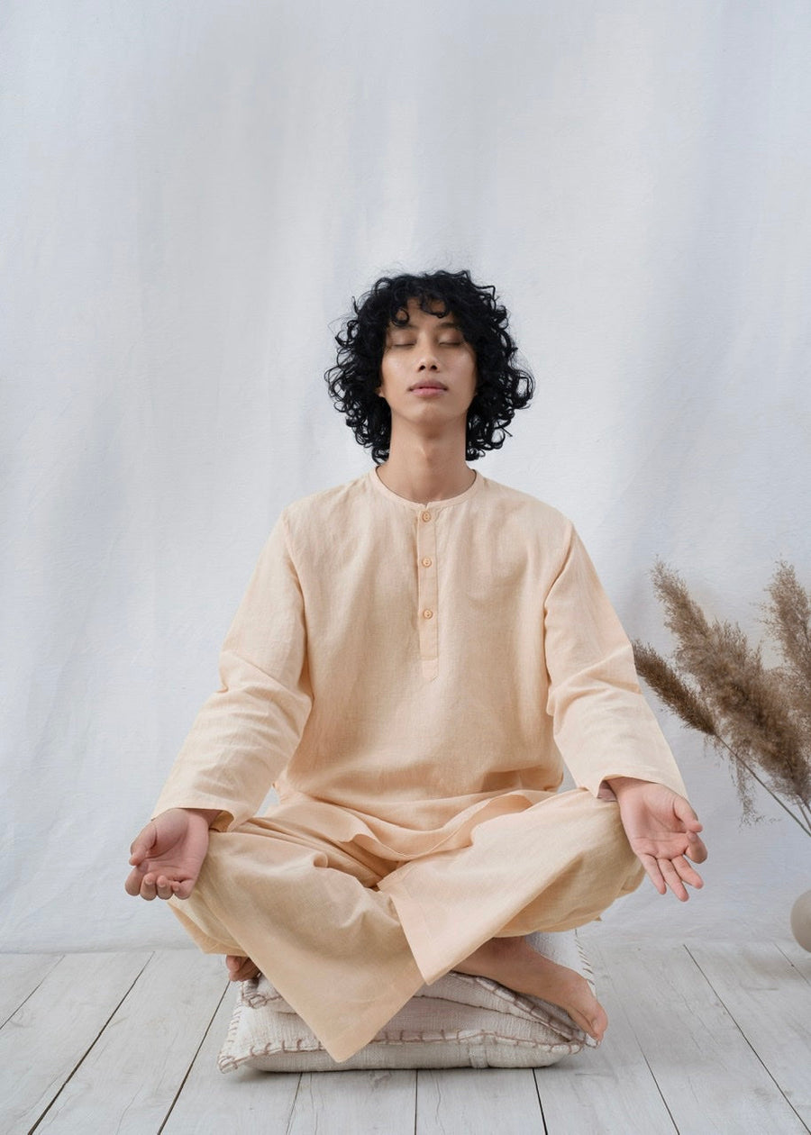 Meditation Linen Kurta Co-ord Set for Men