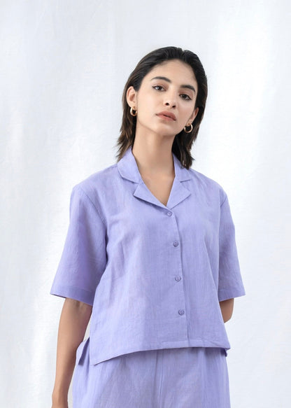 Notched Collar Top