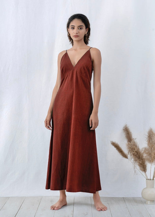 Long Linen Slip Dress for Women by Jamies, view 3