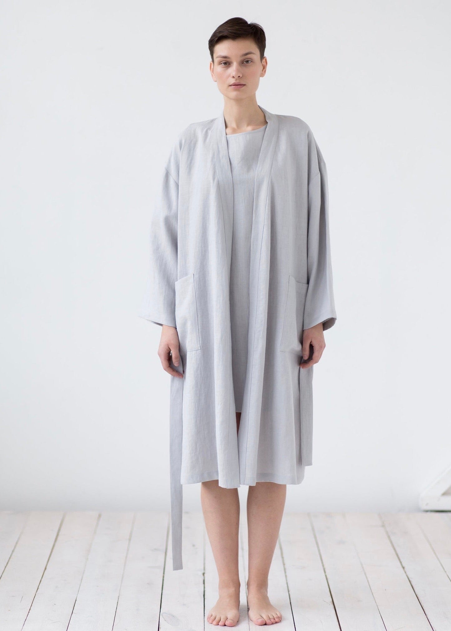 Linen Overlay Robe
