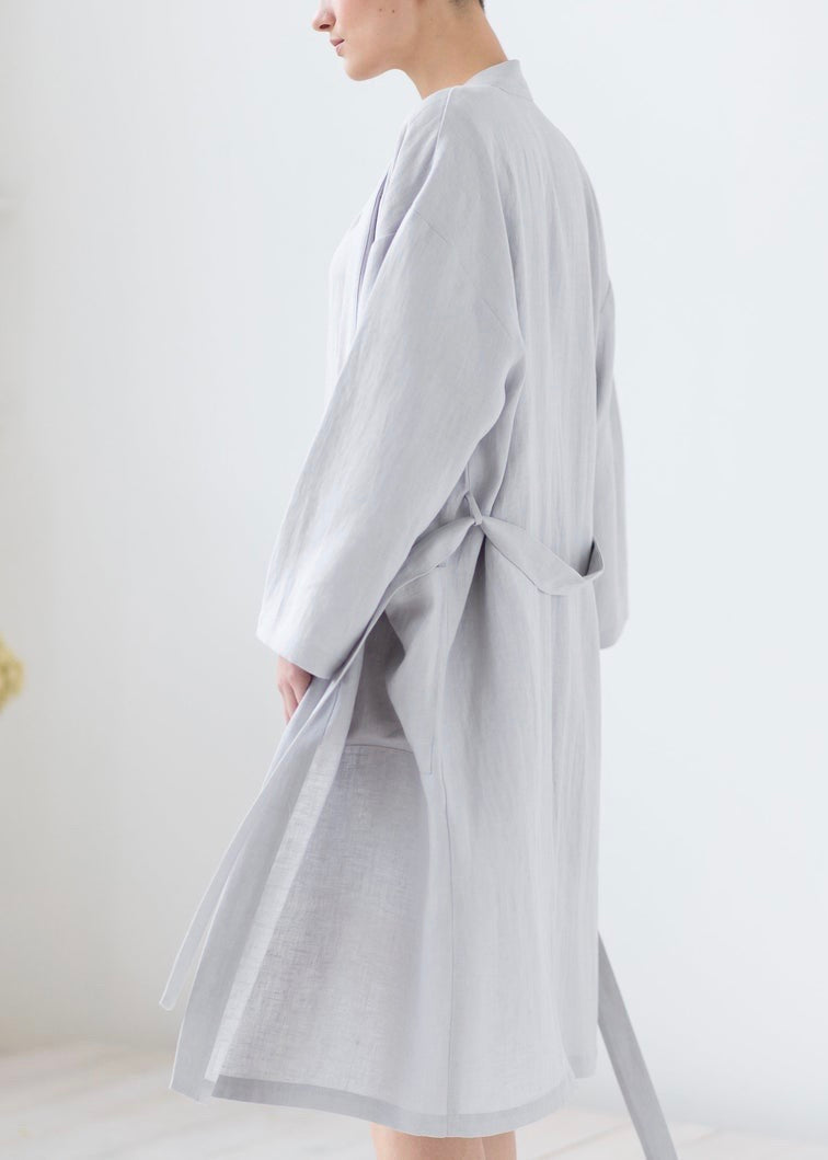 Linen Overlay Robe