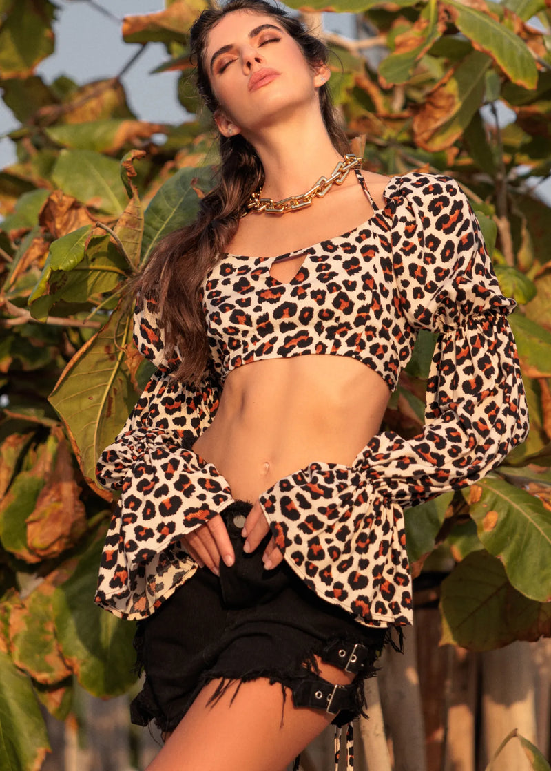 animal print top women outfit party top uaeshopping zoethelabel