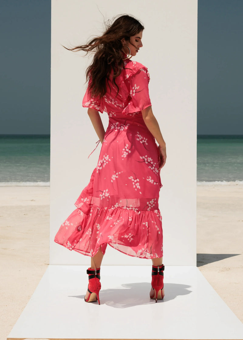 Floral Printed Tier Maxi Long Dress midi dress with sleeves maxi dresses online uae worldwide shipping zoethelabel_official