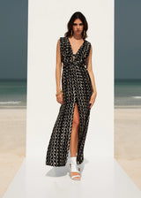 Sexy Satin Maxi Dress Beach Outfit ZoeTheLabel